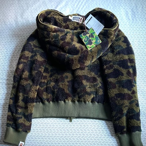 A Bathing Ape - 1st Camo Boa Wide Full Zip Hoodie Mens Style - Picture 2 of 16